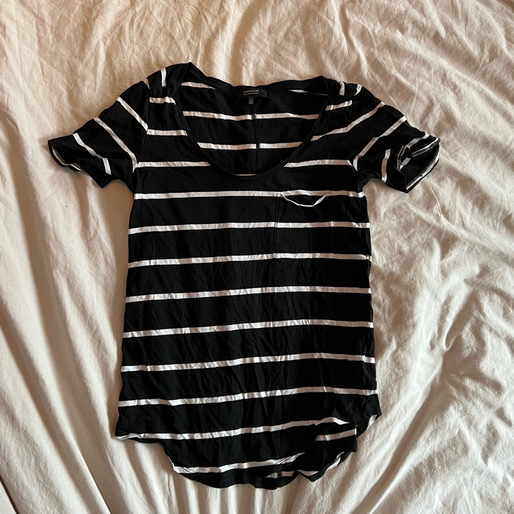 Babaton Aritzia striped tee black white XXS